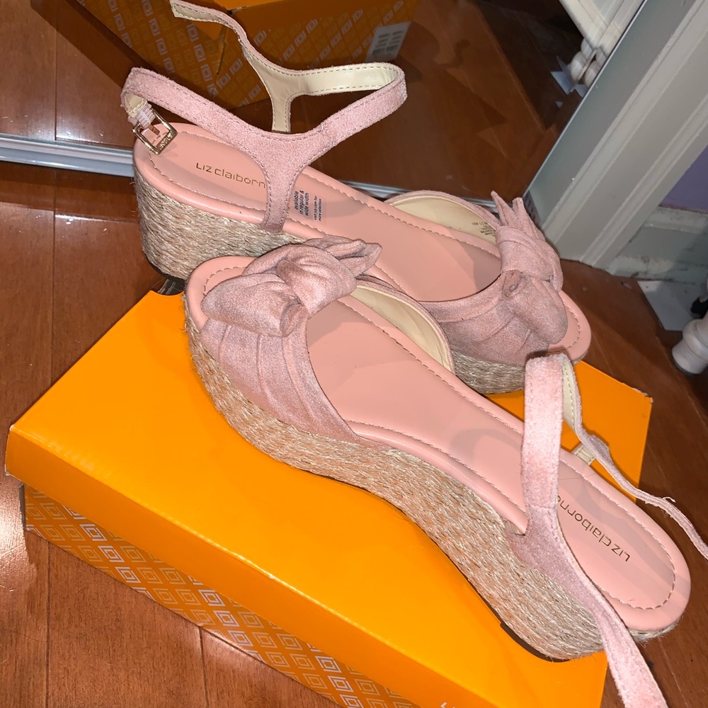 Pink wedge sandal